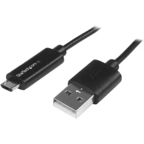 StarTech.com 1m 3 ft Micro-USB Cable with LED Charging Light - M/M - USB to Micro USB Cable - 1 m USB/USB Micro-B Data Transfer Cable for Phone, Tablet, Notebook, Computer - First End: 1 x 4-pin USB 2.0 Type A - Male - Second End: 1 x 5-pin Micro USB 2.0