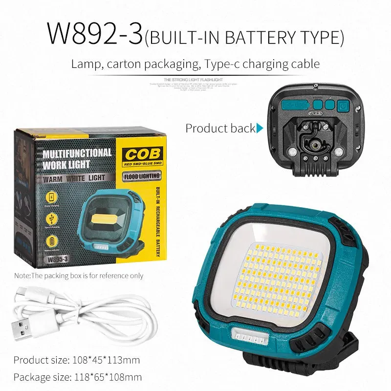 Strong Light COB Flashlight USB Rechargeable Torch Portable Outdoor Power Bank Camping Fishing Emergency Work Lamp With Hook