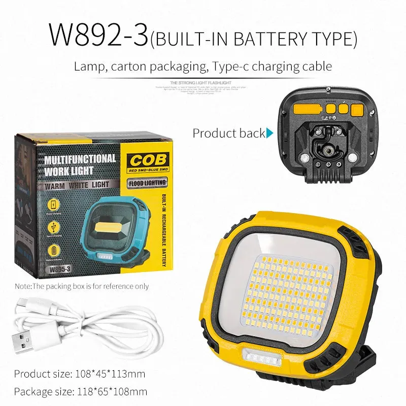 Strong Light COB Flashlight USB Rechargeable Torch Portable Outdoor Power Bank Camping Fishing Emergency Work Lamp With Hook