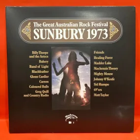 SUNBURY 1973 - THE GREAT AUSTRALIAN ROCK FESTIVAL- 3X LP - RED VINYL  feat COLOURED BALLS, SID RUMPO, BAKERY et. all