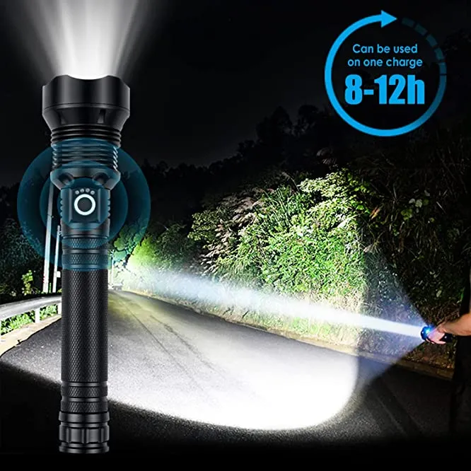 🔦Super Bright, Powerful,High lumens,Long-Size Tactical Flashlights with Rechargeable battery