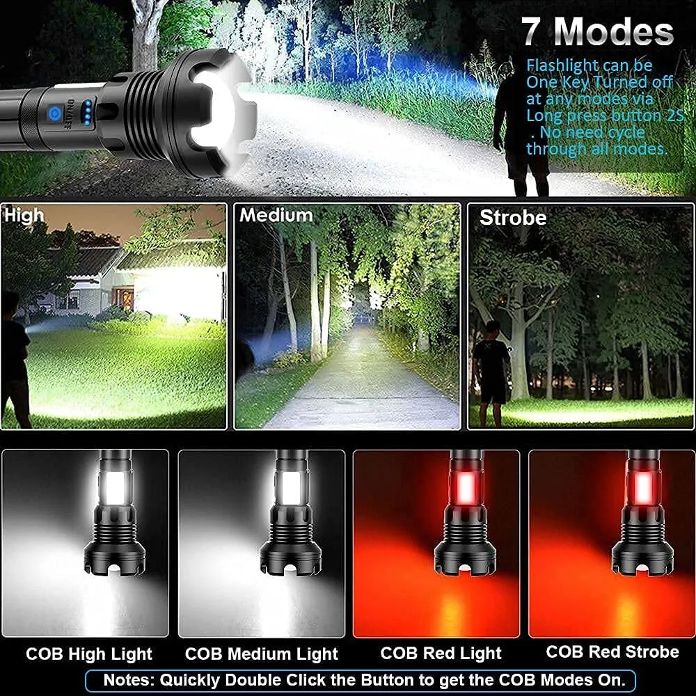 🔦Super Bright, Powerful,High lumens,Long-Size Tactical Flashlights with Rechargeable battery