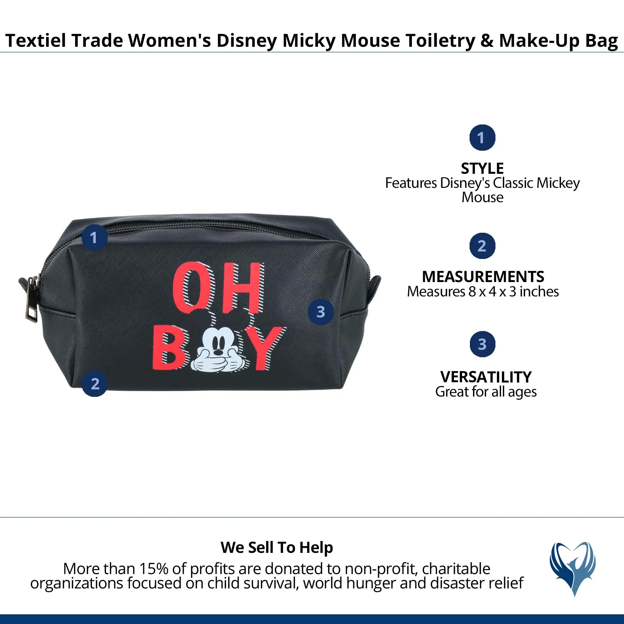 Textiel Trade Women's Disney Mickey Mouse Toiletry & Make-Up Bag