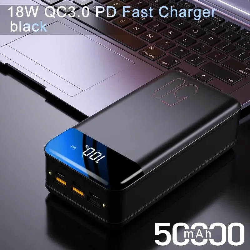 Ultra-Powerful 50000mAh Portable Charger with Emergency LED Light for Smartphones