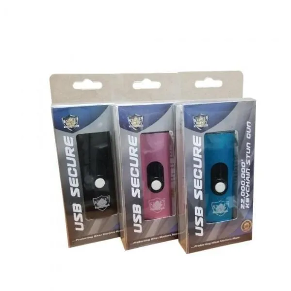 USB Secure 22,000,000 Volt Stun Gun Key Chain