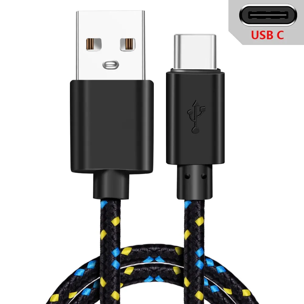 USB Type C Cable for Samsung S20 S21 Xiaomi Nylon Braided Mobile Phone Fast Charging USB C Cable Type-C Charger Micro USB Cables