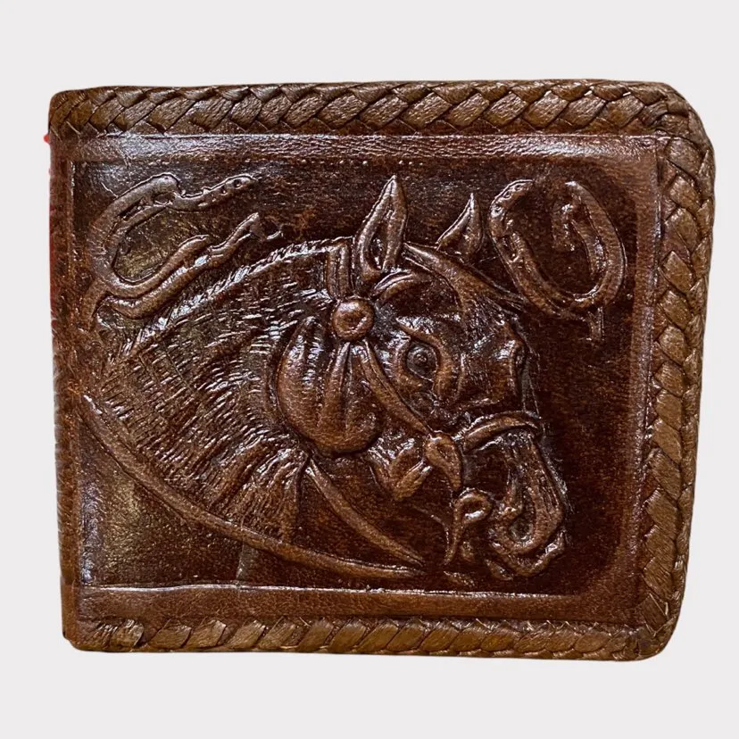 Western Motif Embossed Leather Wallet