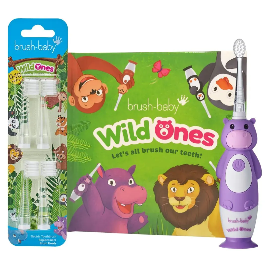 WildOnes™ Hippo Rechargeable Kids Toothbrush Gift Set