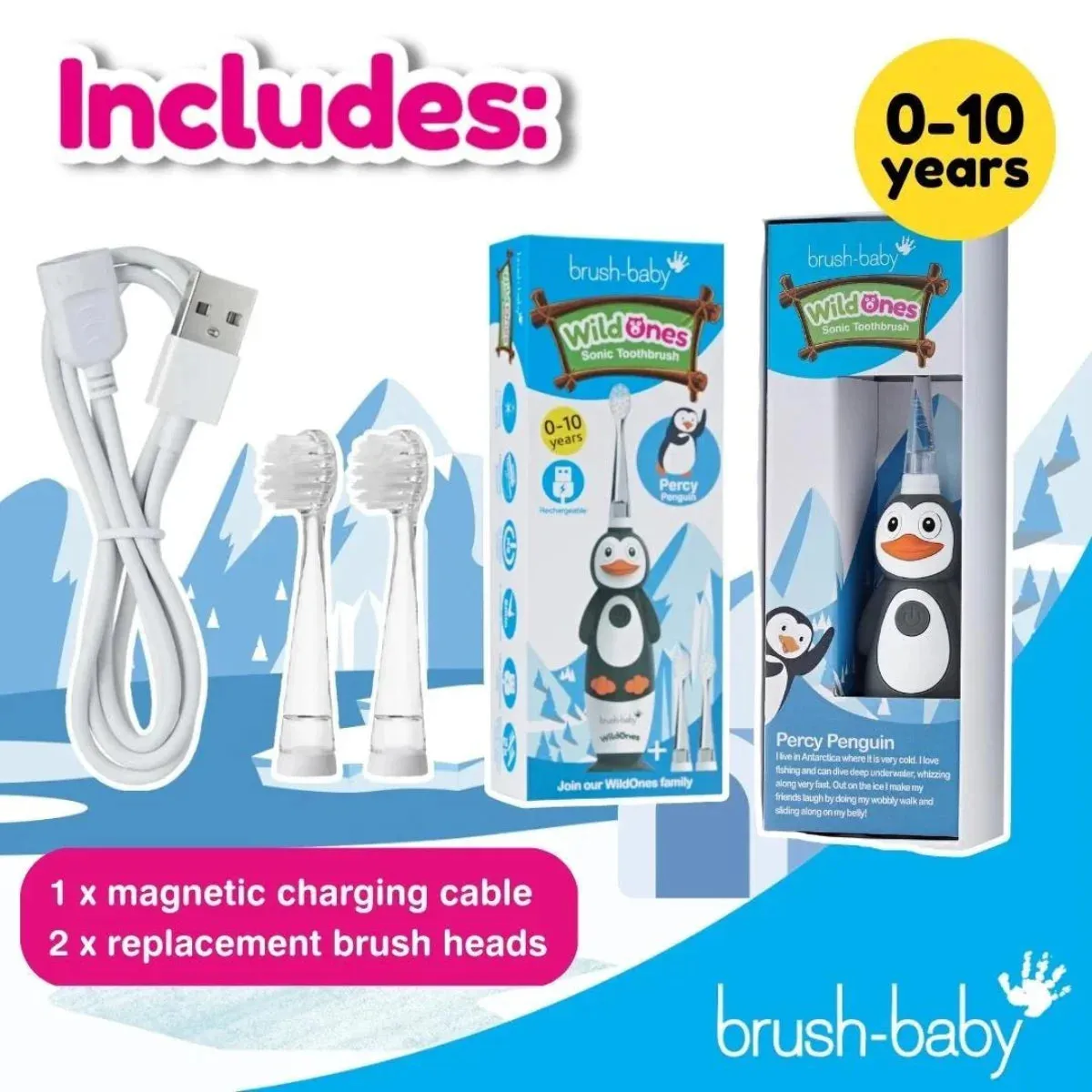 WildOnes™ Penguin Kids Electric Rechargeable Toothbrush