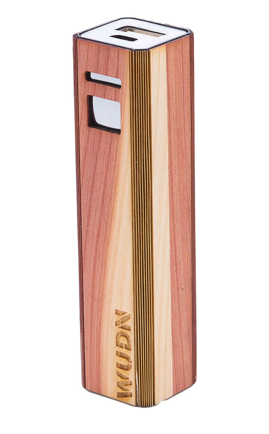 Wooden Ultra-Slim Portable Lipstick Power Bank